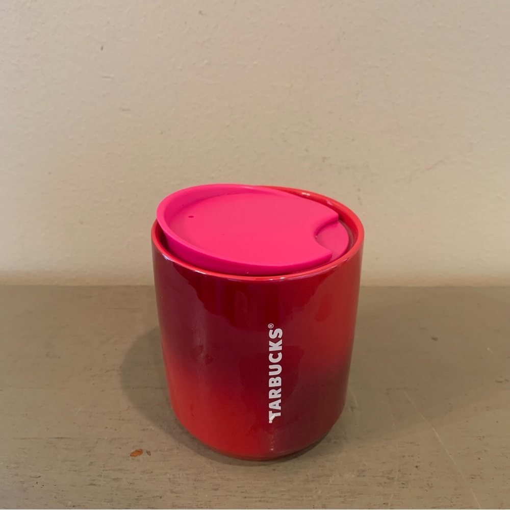 Starbucks 2021 Pink/Red Ombré Coffee/Tea Travel Mug